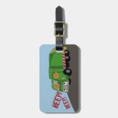 Étiquette À Bagage Des ours conduisant un camion d'ordures (Devant Vertical)