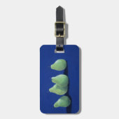 Étiquette À Bagage Des poires sur un tissu bleu (Devant Vertical)