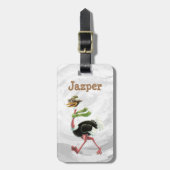 Étiquette À Bagage Desert Ostrich Runner (Devant Vertical)