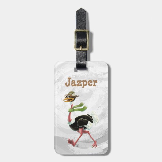 Étiquette À Bagage Desert Ostrich Runner (Devant Vertical)