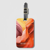 Étiquette À Bagage Desert Slot Canyon ou Your Photo, White Name (Devant Vertical)