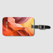 Étiquette À Bagage Desert Slot Canyon ou Your Photo, White Name (Devant Horizontal)