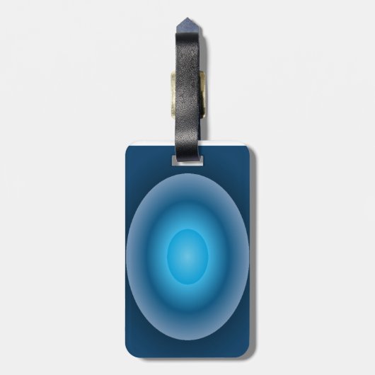 Étiquette À Bagage Design abstrait bleu (Dos Vertical)
