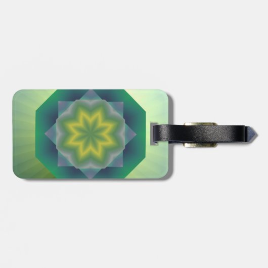 Étiquette À Bagage Design abstrait bleu vert (Dos horizontal)
