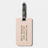 Étiquette À Bagage design abstrait élégant motif chic yoga (Dos Vertical)