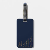 Étiquette À Bagage Design Art Déco élégant et géométrique or (Dos Vertical)