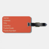 Étiquette À Bagage Design aztèque dans les tons orange, beige et bleu (Dos horizontal)