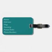 Étiquette À Bagage Design aztèque en couleur turquoise (Dos horizontal)