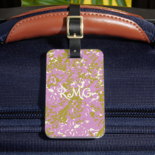Étiquette À Bagage Design botanique rose élégant personnalisé