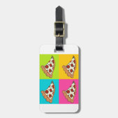 Étiquette À Bagage Design carrelé en tranches de pizza (Devant Vertical)