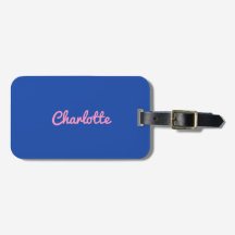Design Chic Bleu Rose Nom personnalisé Fille Moder