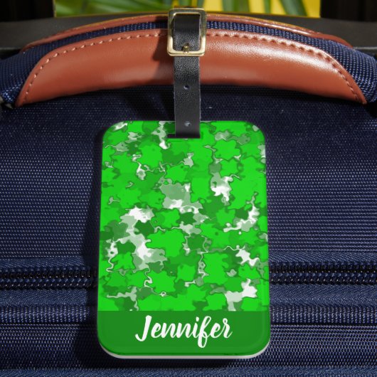 Étiquette À Bagage Design d'art Abstrait Foliage vert (Insitu Rectoal 2)