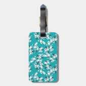 Étiquette À Bagage Design d'art botanique Motif élégant à la fleur de (Dos Vertical)