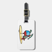 Étiquette À Bagage Design d'aviation amusant d'un hélicoptère rouge m (Devant Vertical)