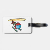 Étiquette À Bagage Design d'aviation amusant d'un hélicoptère rouge m (Dos horizontal)