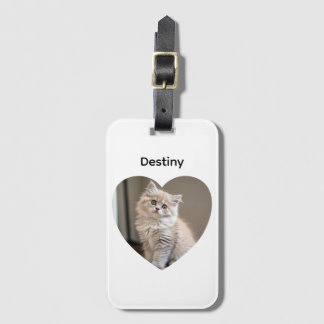 Étiquette À Bagage Design de chat en forme de cœur