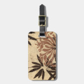 Étiquette À Bagage Design de crayon floral avec Feuilles tawny (Devant Vertical)