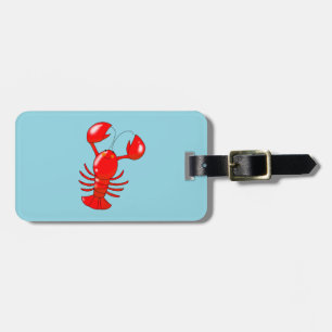 Étiquette À Bagage Design de dessin de homard au homard doux et souri