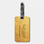 Étiquette À Bagage Design de luxe Monogram Black and Gold (Dos Vertical)