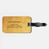 Étiquette À Bagage Design de luxe Monogram Black and Gold (Dos horizontal)