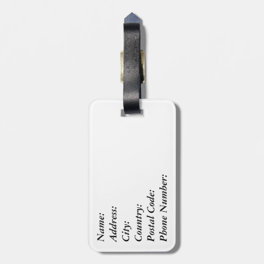 Étiquette À Bagage Design de style mondrien (Dos Vertical)