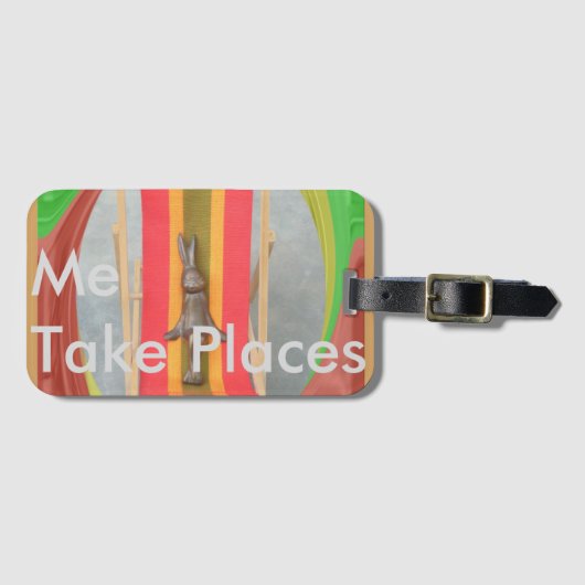 Étiquette À Bagage Design d'impression d'écran vectoriel de lapin rel (Devant Horizontal)