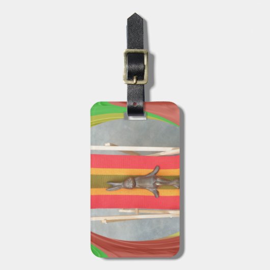 Étiquette À Bagage Design d'impression d'écran vectoriel de lapin rel (Devant Vertical)