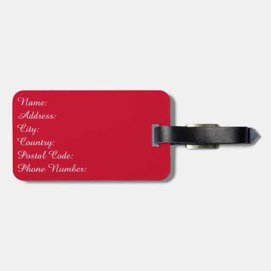 Étiquette À Bagage Design élégant (Dos horizontal)