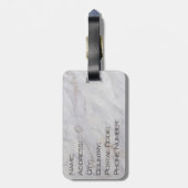Étiquette À Bagage Design élégant en marbre gris et beige (Dos Vertical)