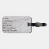 Étiquette À Bagage Design élégant en marbre gris et beige (Dos horizontal)