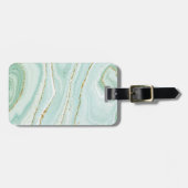 Étiquette À Bagage design élégant en marbre liquide peint à la main a (Devant horizontal)
