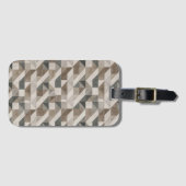 Étiquette À Bagage Design géométrique moderne, Beige et gris neutres  (Devant Horizontal)