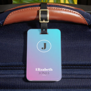 Étiquette À Bagage Design minimaliste aux couleurs pastel