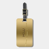 Étiquette À Bagage Design moderne métal or Design Acier inoxydable lo (Devant Vertical)