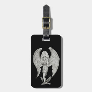 Étiquette À Bagage Design noir et blanc Angel