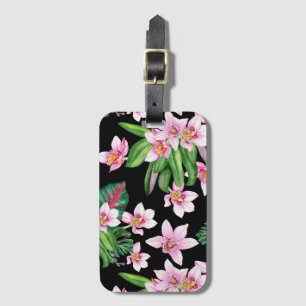 Étiquette À Bagage Design Orchidées Aquarelle 27