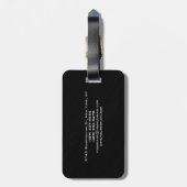 Étiquette À Bagage Design professionnel moderne gris foncé (Dos Vertical)