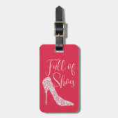 Étiquette À Bagage Design rose plein de chaussures (Devant Vertical)