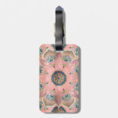 Étiquette À Bagage Design tendance métal or et rose Mandala (Dos Vertical)