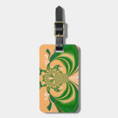 Étiquette À Bagage Design vert jaune. (Devant Vertical)