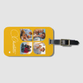 Étiquette À Bagage Design Your Own 4 Photo Personalized Name (Devant Horizontal)