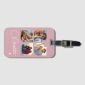 Étiquette À Bagage Design Your Own 4 Photo Personalized Name (Devant Horizontal)