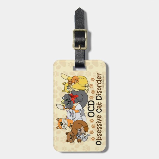 Étiquette À Bagage Désordre obsédant de chat d'OCD (Devant Vertical)