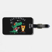 Étiquette À Bagage dessin animé animal vectoriel skateboard (Dos horizontal)