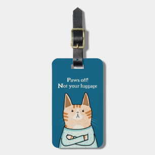 Étiquette À Bagage Dessin animé de chat orange sarcastique drôle