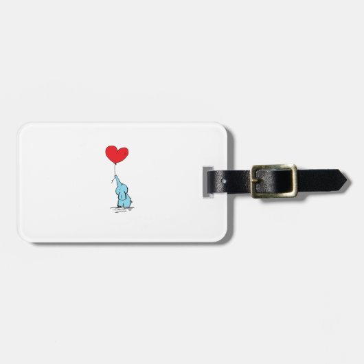 Étiquette À Bagage dessin animé de doodle d'éléphant mignon (Devant horizontal)