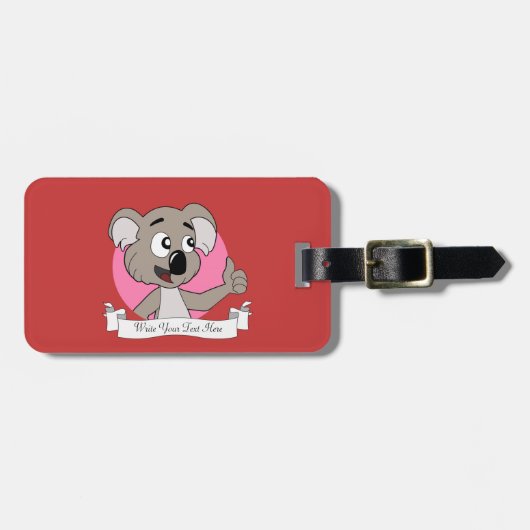 Étiquette À Bagage Dessin animé d'ours koala (Devant horizontal)
