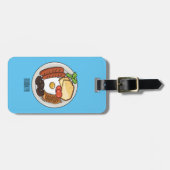 Étiquette À Bagage dessin animé du petit-déjeuner anglais (Devant horizontal)