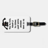 Étiquette À Bagage dessin animé en laboratoire noir (Devant horizontal)