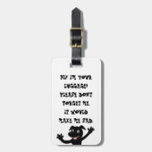 Étiquette À Bagage dessin animé en laboratoire noir (Devant Vertical)